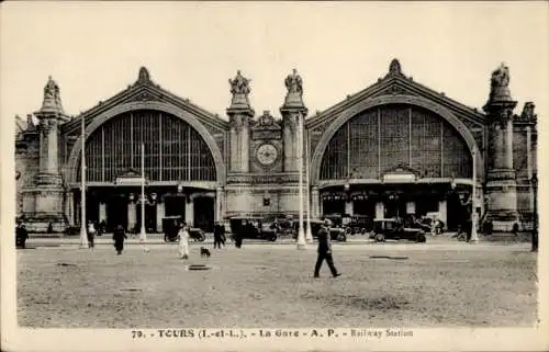 Ak Tours Indre et Loire, Bahnhof