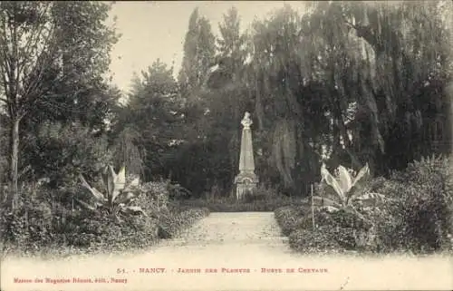 Ak Nancy Meurthe et Moselle, Jardin des Plantes, Buste de Crevaux