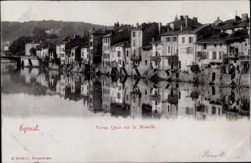 Ak Épinal Lothringen Vosges, Vieux Quai sur la Moselle