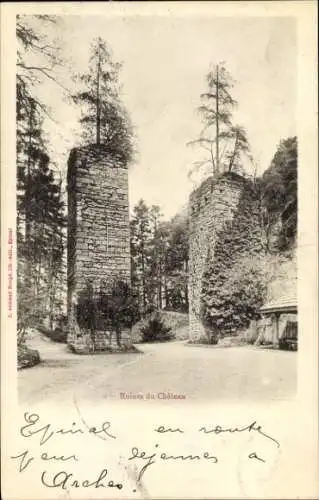 Ak Épinal Lothringen Vosges, Ruines du Chateau