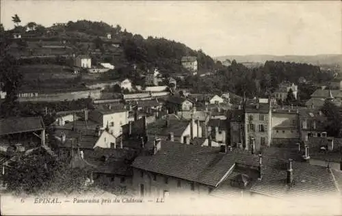 Ak Épinal Lothringen Vosges, Panorama pris du Chateau