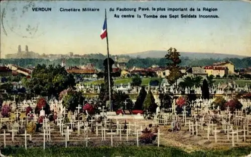 Ak Verdun Meuse, Bataille de Verdun, Schlacht 1916, Friedhof der Gefallenen