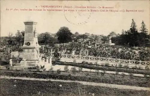 Ak Vadelaincourt Meuse, Militärfriedhof