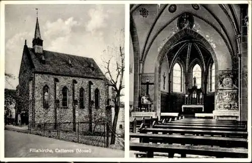 Ak Kattenes Löf an der Mosel, Filialkirche