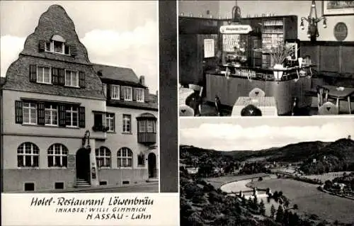 Ak Bad Nassau an der Lahn, Hotel Löwenbräu, Ort, Theke