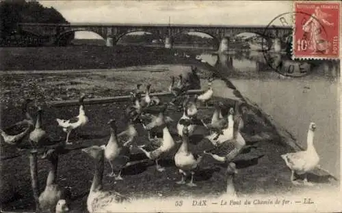 Ak Dax Landes, Die Eisenbahnbrücke