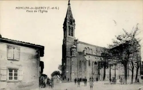 Ak Monclar de Quercy Tarn et Garonne, Place de l’Église