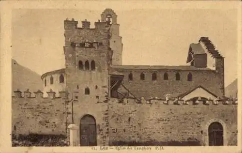 Ak Luz Saint Sauveur Hautes Pyrénées, Eglise des Templiers