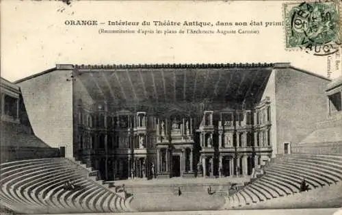 Ak Orange Vaucluse, Theatre antique, Interieur