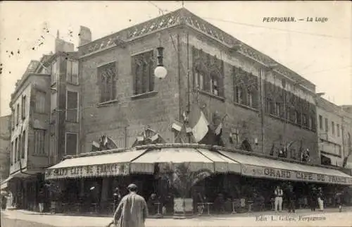 Ak Perpignan Pyrénées Orientales, Grand Café de France, Loge