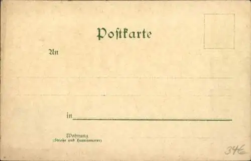 Litho Aschaffenburg in Unterfranken, Hotel Freihof, Totalansicht