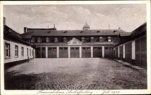 Ak Aschaffenburg in Unterfranken, Feuerwehrhaus 1928