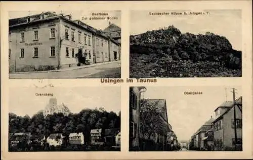 Ak Usingen im Taunus Hessen, Obergasse, Cransberg, Gasthaus zur goldenen Sonne