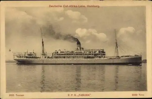 Ak Reichspostdampfer Tabora, Deutsche Ost-Afrika-Linie Hamburg, DOAL