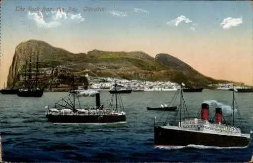 Ak Gibraltar, der Felsen aus der Bucht