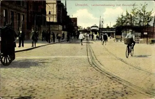 Ak Utrecht Niederlande, Leidschestraatweg, Beursstation