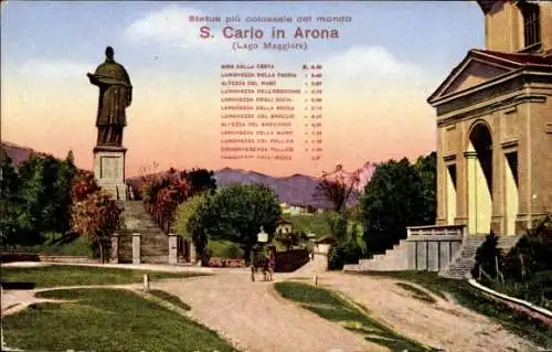 Ak Arona Lago Maggiore Piemonte Italien, Denkmal