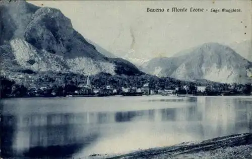Ak Baveno Lago Maggiore Piemonte Italien, Gesamtansicht, Monte Leone