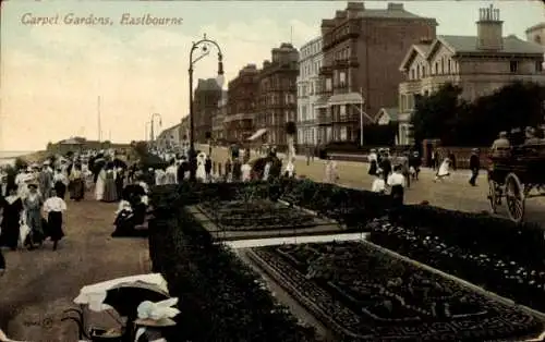 Ak Eastbourne East Sussex England, Teppichgärten