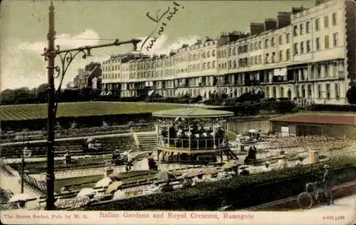 Ak Ramsgate Kent England, Italienische Gärten, Royal Crescent