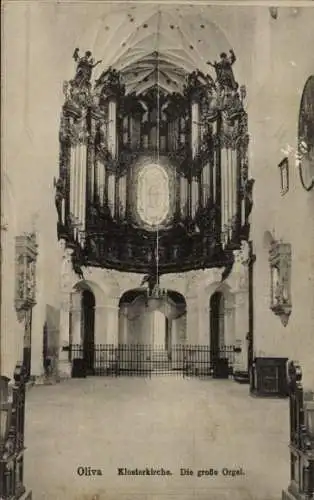 Ak Oliva Gdańsk Danzig, Klosterkirche, große Orgel