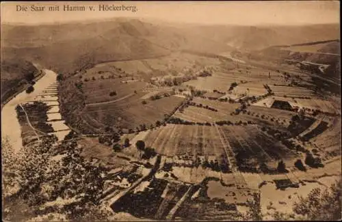 Ak Hamm Taben Rodt an der Saar, Panorama vom Höckerberg, Saarschleife