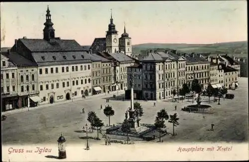 Ak Jihlava Iglau Region Hochland, Hauptplatz mit Kretzl