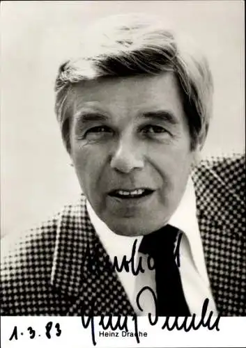 Ak Schauspieler Heinz Drache, Portrait, Autogramm