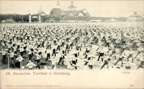 Ak Hamburg, IX. Deutsches Turnfest, Festplatz, Massenturnen