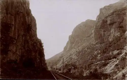 Foto Ak Mazedonien, Landschaft, Bahnschienen