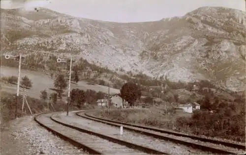 Foto Ak Mazedonien, Landschaft, Bahnschienen