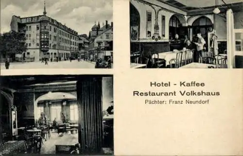 Ak Sonneberg in Thüringen, Hotel Kaffee Restaurant Volkshaus