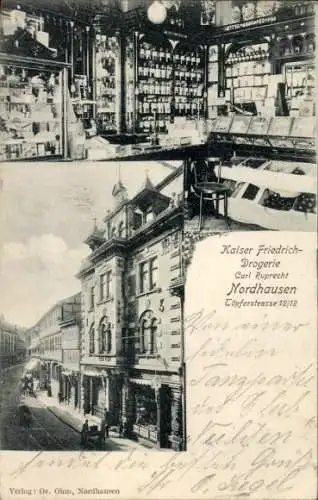 Ak Nordhausen am Harz, Kaiser Friedrich Drogerie, Töpferstraße 18/19