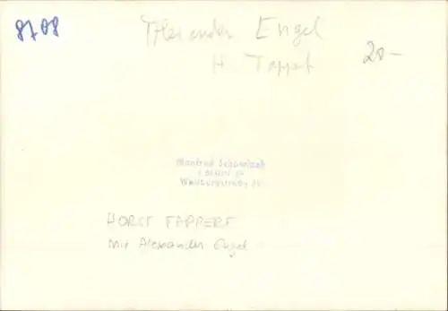 Foto Schauspieler Horst Tappert und Alexander Engel, Autogramm