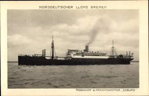 Ak Passagier- und Frachtdampfer Coburg, Norddeutscher Lloyd Bremen