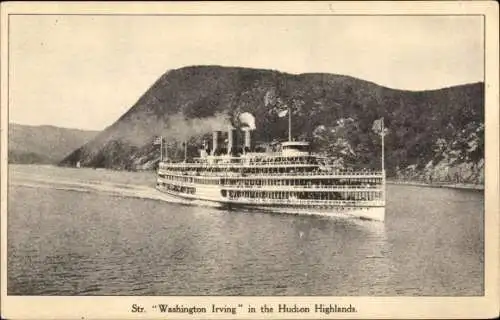 Ak Dampfer Washingtin Irving auf dem Hudson