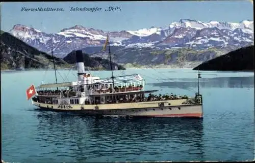 Ak Salondampfer Uri auf dem Vierwaldstättersee