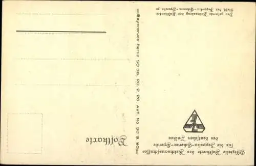 Künstler Ak Amtsberg, Otto, Ein Deutscher Zeppelin, Zeppelin Eckener Spende, Luftschiff, Fabrik