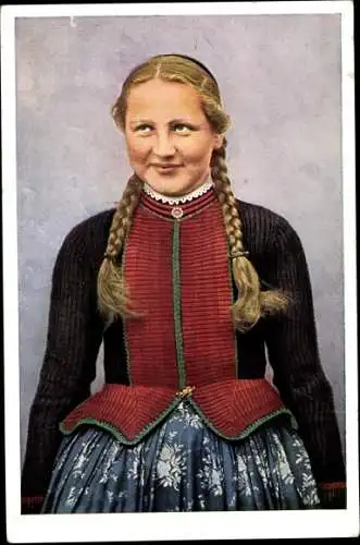 Ak Hessische Trachten Nr. 291, Schlitzer Mädchen, Portrait