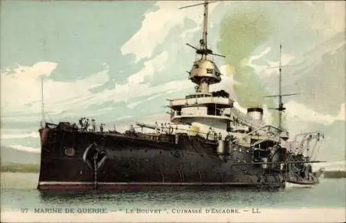 Ak Französisches Kriegsschiff, Le Bouvet, Cuirassé d'Escadre, Marine de Guerre