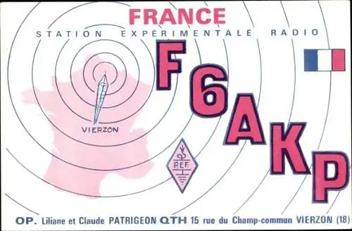 Ak QSL Funkerkarte, F6AKP, Vierzon Cher