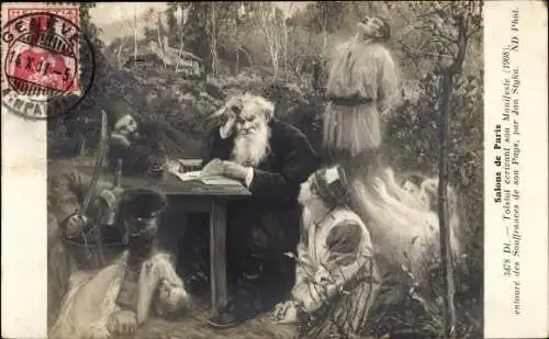 Künstler Ak Styka, Jan, Lew Nikolajewitsch Tolstoi