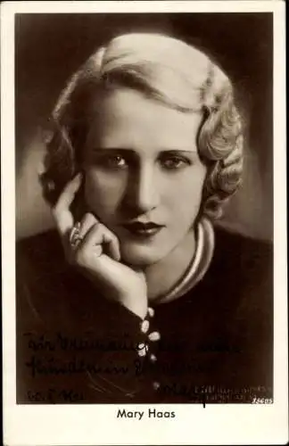 Ak Schauspielerin Mary Haas, Portrait, Autogramm
