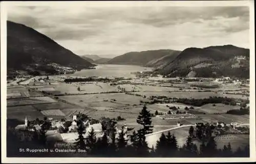 Ak Sankt Rupprecht Villach Kärnten, Panorama mit Ossiachersee