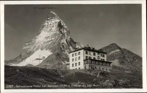 Ak Zermatt Kanton Wallis, Schwarzsee Hotel, Hotel du Lac Noir, Mt Cervin