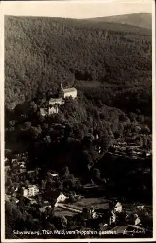 Ak Schwarzburg in Thüringen, Gesamtansicht, Trippstein