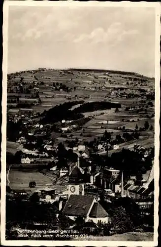 Ak Sachsenberg Georgenthal Klingenthal im Vogtland, Panorama, Aschberg