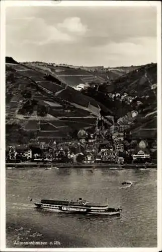 Ak Assmannshausen Rüdesheim am Rhein, Gesamtansicht