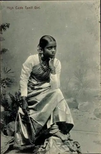 Ak Ceylon Sri Lanka, High Caste Tamil Girl