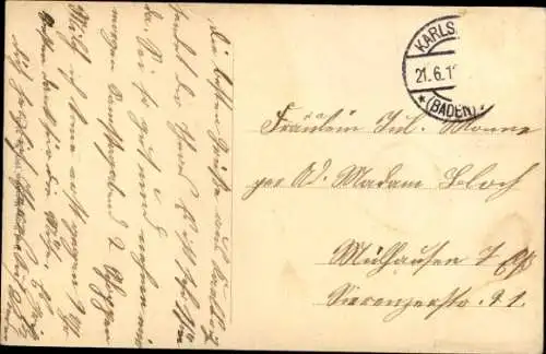 Ak Karlsruhe in Baden, Festhalle, Gartenseite